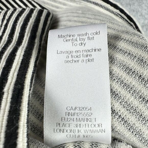 Anthropologie Dolan Left Coast Stripe Santos Top Womens S Black Puff Sleeve* - Picture 4 of 14